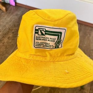 Vintage cotton yellow bucket hat | Australian Road Research Board